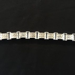 Silver Diamond Band Bracelet 1