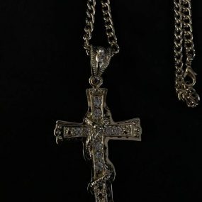 Gold Chain and Cross Pendant with Snake 5