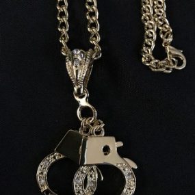 Gold Chain with Diamond Handcuffs