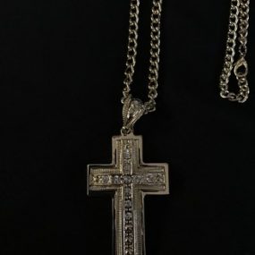 Gold Chain with Diamond Encrusted Cross 6