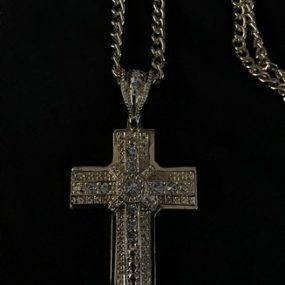 Gold Chain with Mini Diamond Encrusted Cross 4