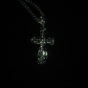 Silver Chain with Diamond Encrusted Cross 2