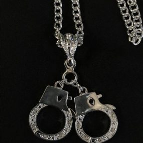 Silver Chain with Diamond Handcuffs 2